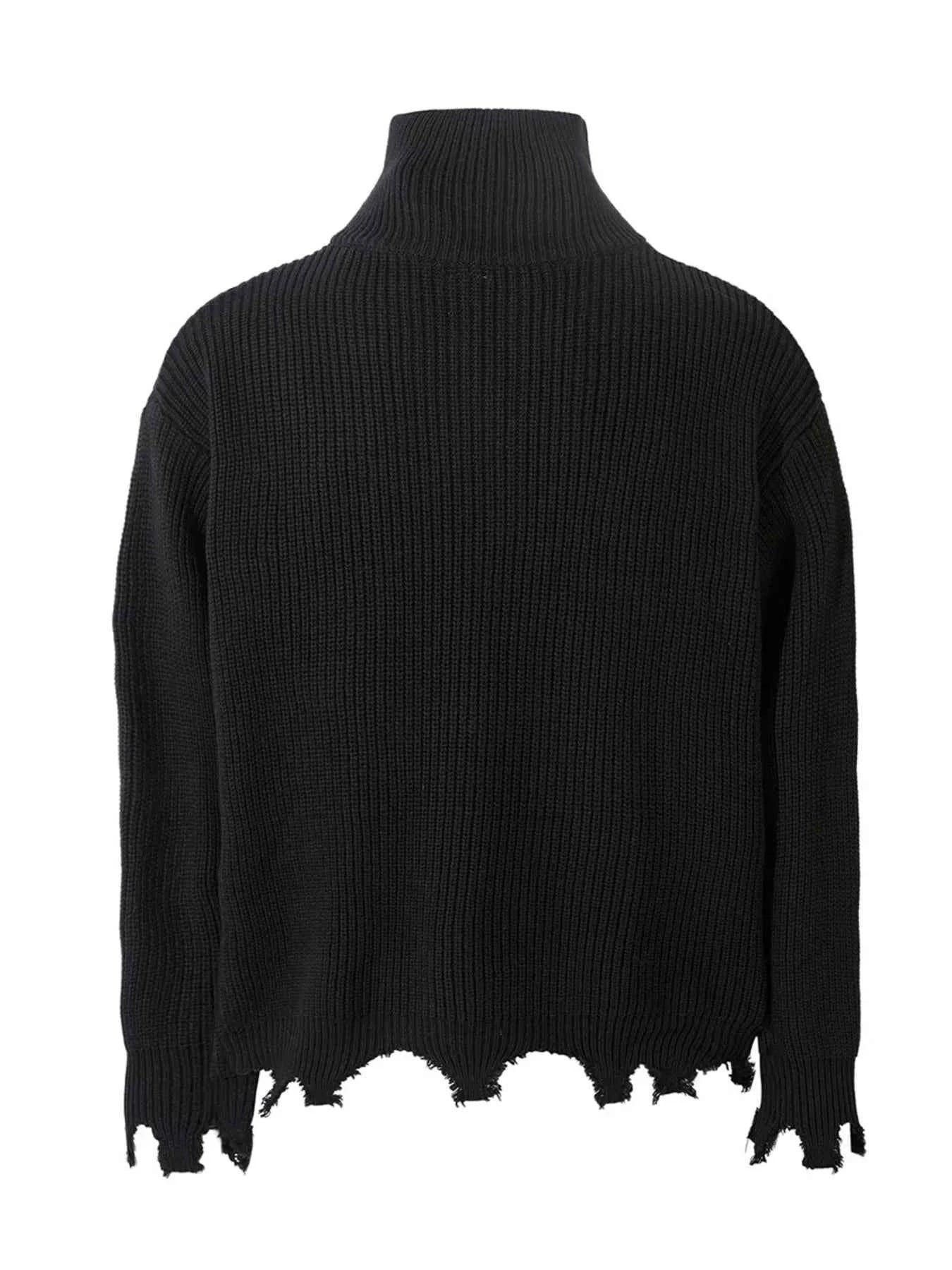 Men's Raw Hem Zip Up Cardigan