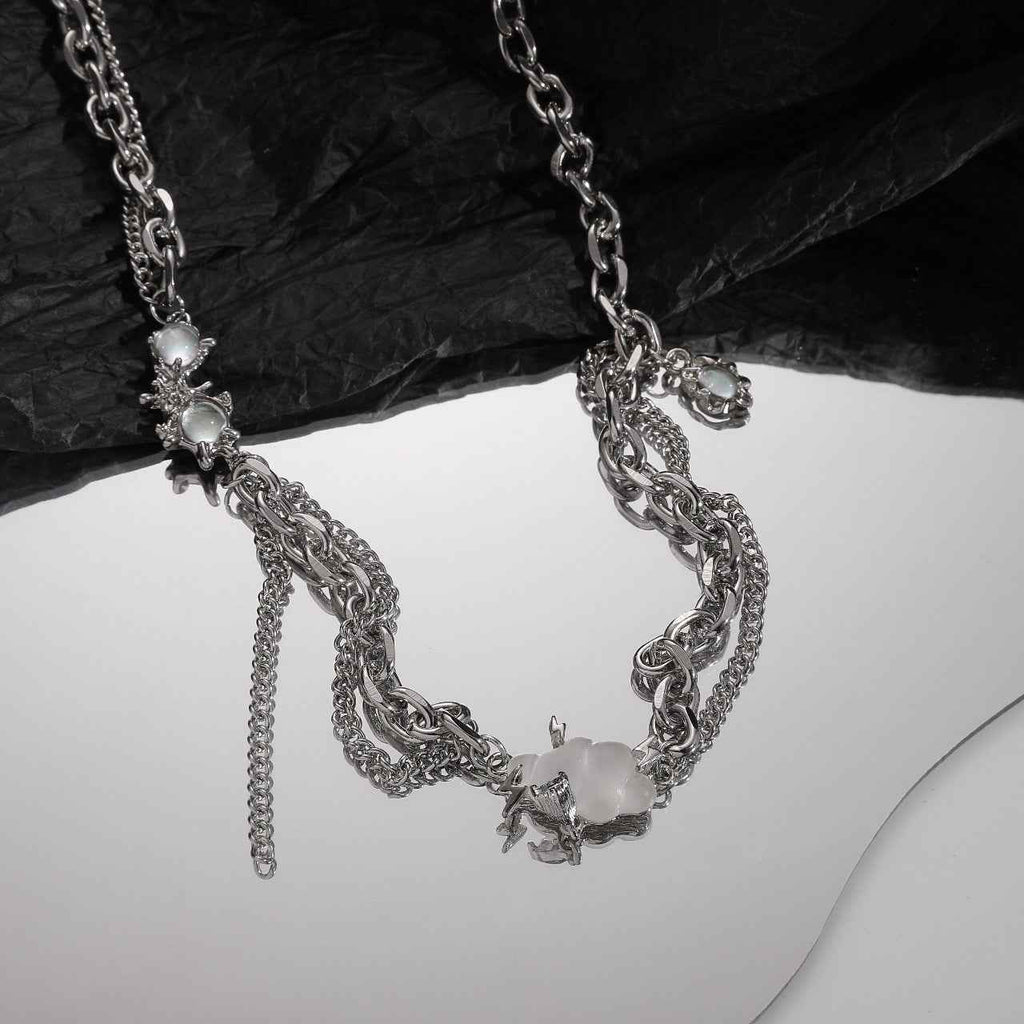 Cloud Pendant W/ Tassel Necklace