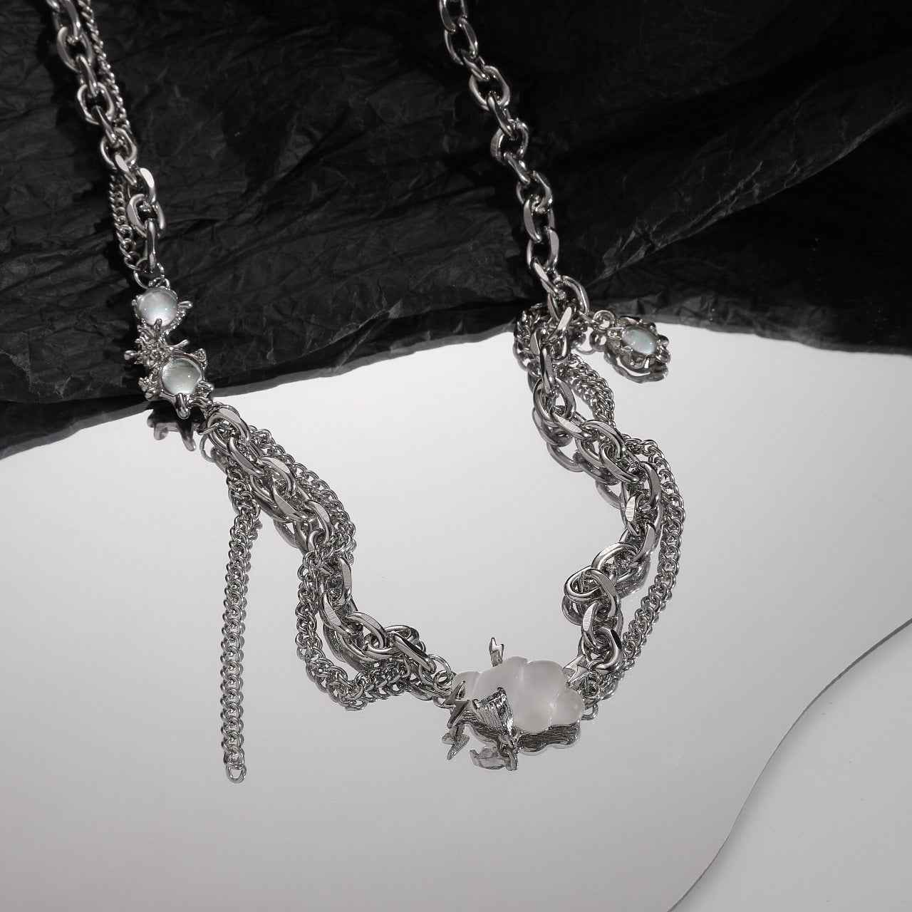 Cloud Pendant W/ Tassel Necklace