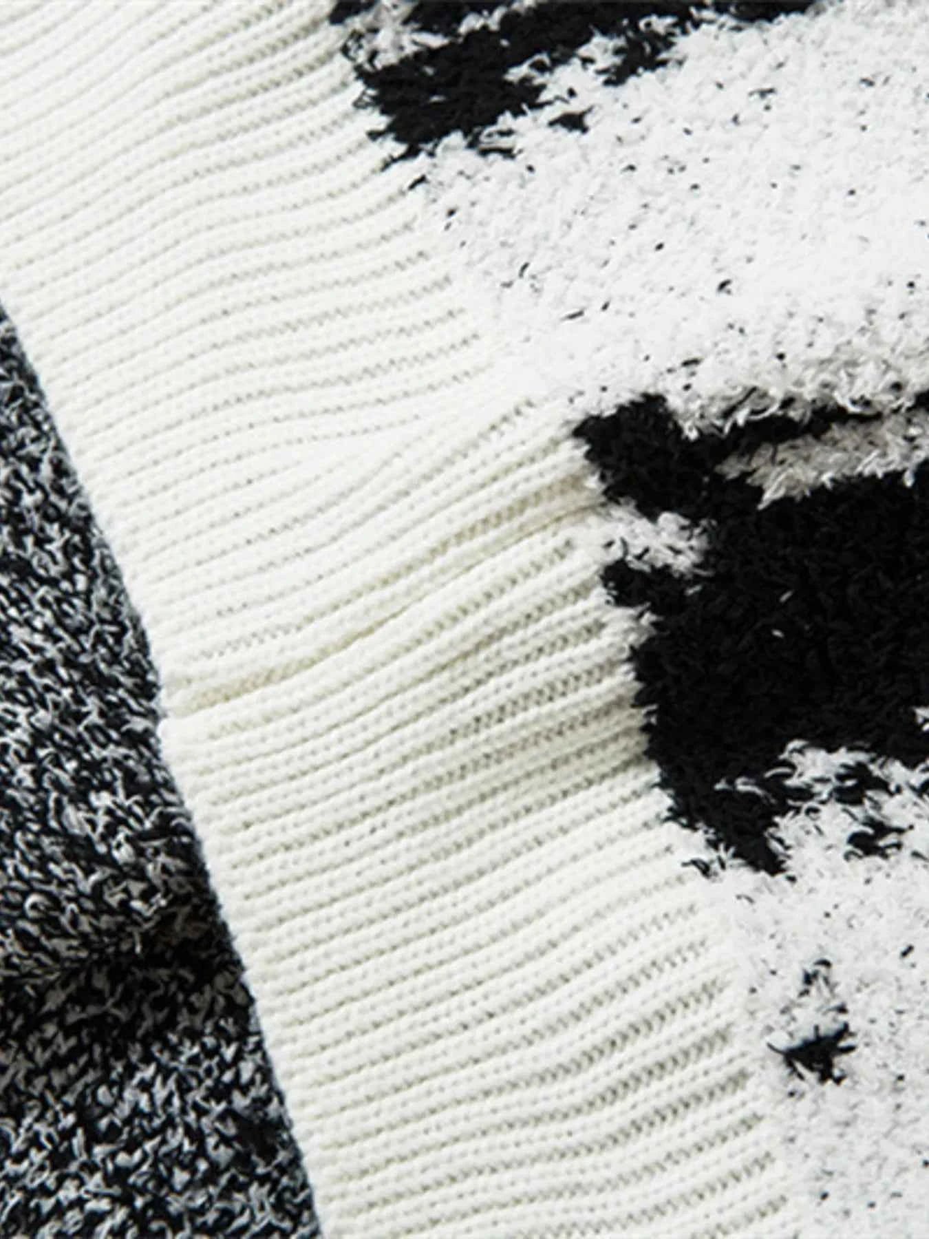 Men's Contrast Round Neck Long Sleeve Sweater