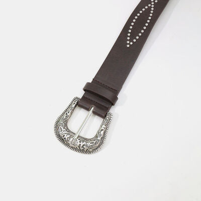 PU Leather Rhinestone Belt - Damned Threads