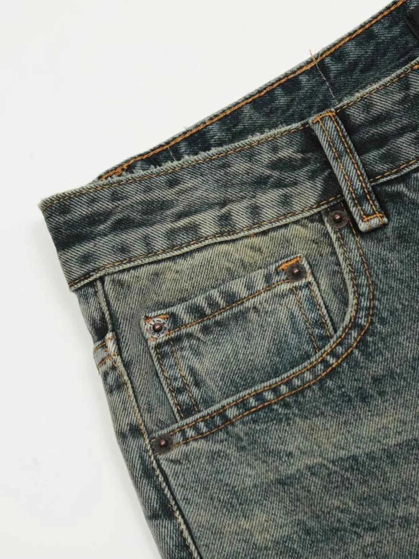 Men's Vintage Distressed Flare Jeans