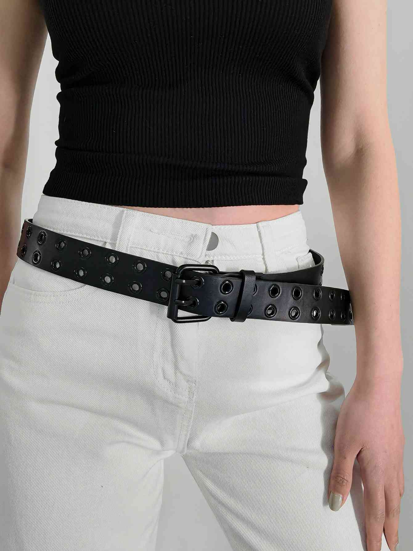Grommet PU Leather Belt - Damned Threads