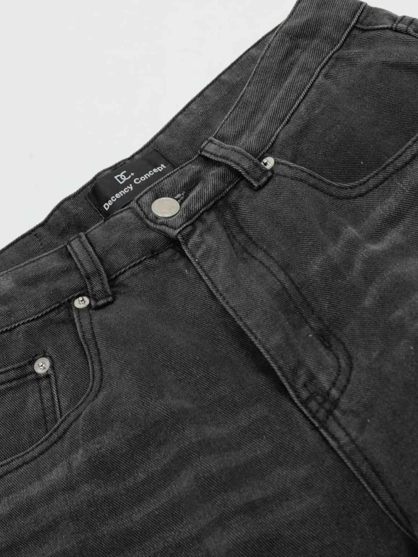 Men's Multi-Pocket Cargo Jeans with Zipper Details