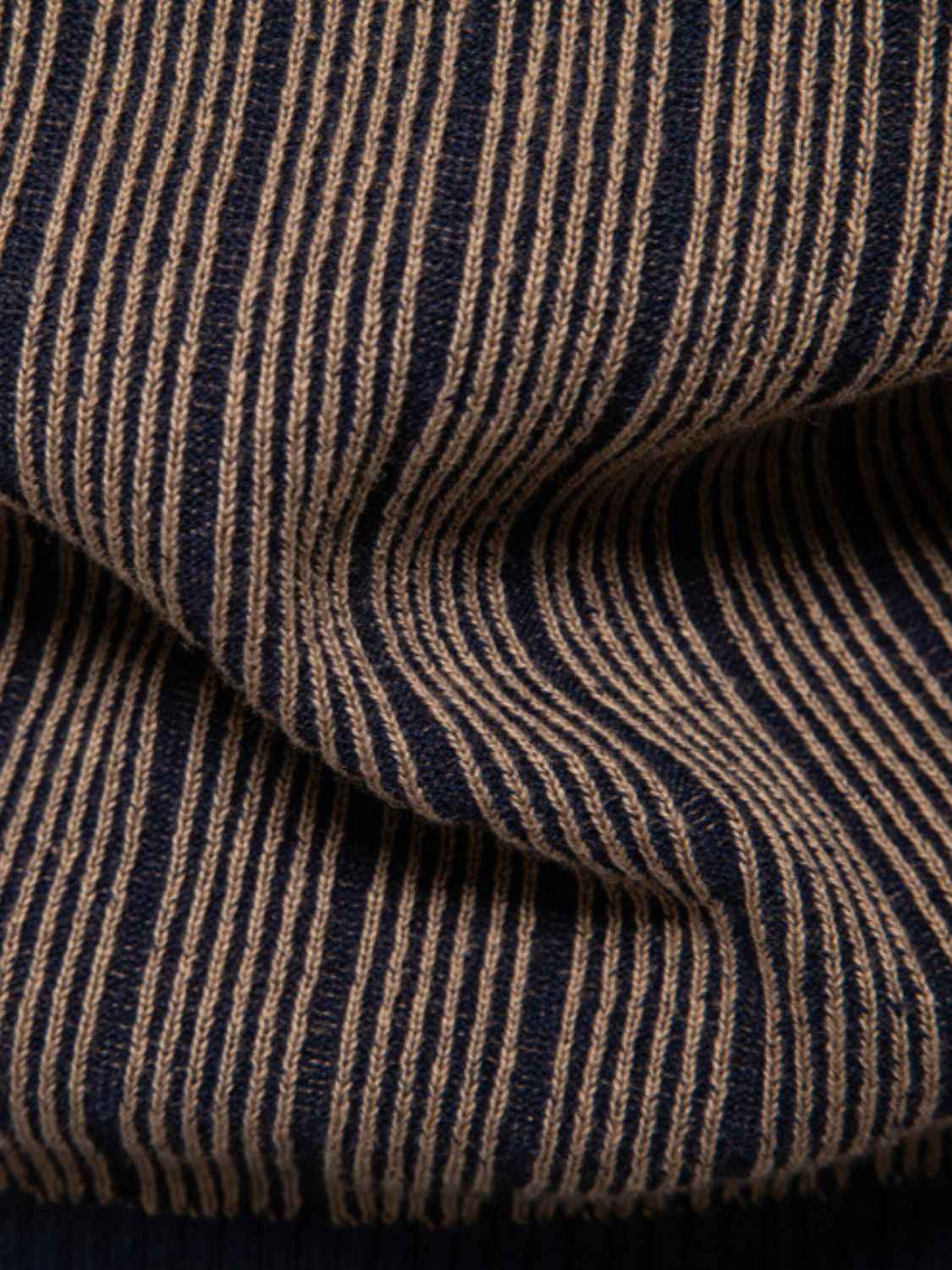 Men's Mock Neck Contrast Striped Sweater