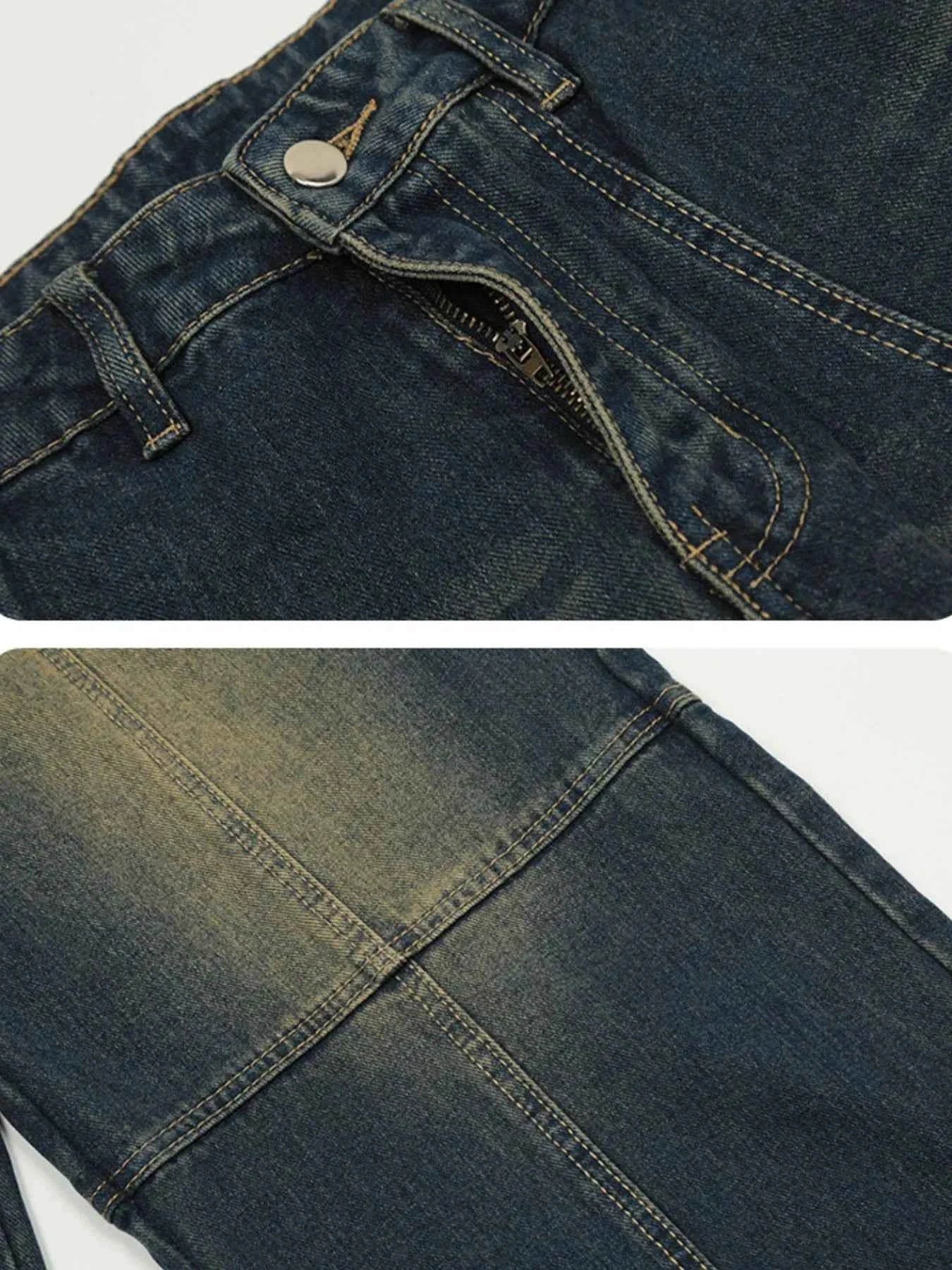 Men's Vintage Wash Wide Leg Relaxed Fit Jeans