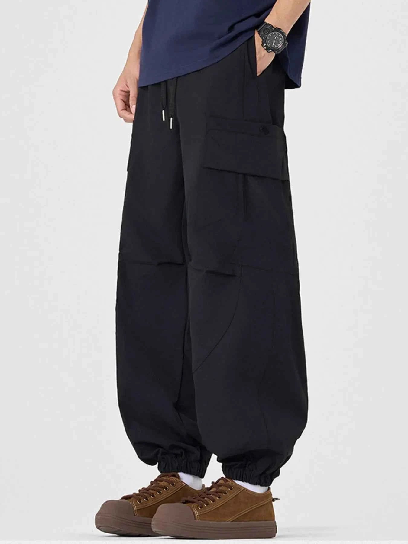 Men's Plus Size Casual Cargo Pants with Multiple Pockets