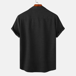 Men's Plus Size Short Sleeve Button-Up Casual Shirt