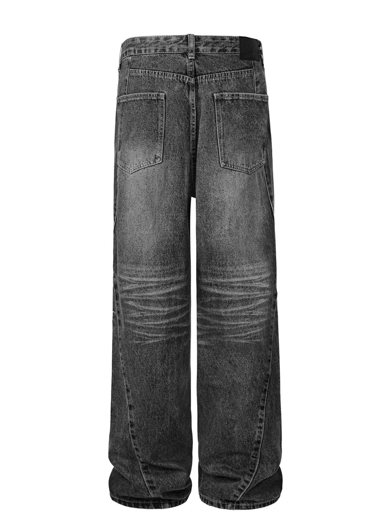 Men's High Waist Washed Straight Jeans