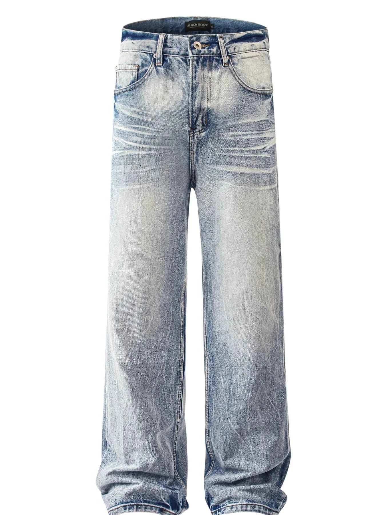Men's Washed Wide Leg Relaxed Fit Jeans