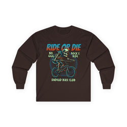 Ride Or Die - Unisex Cotton Long Sleeve Tee (Front) - Damned Threads