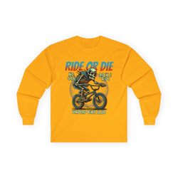 Ride Or Die - Unisex Cotton Long Sleeve Tee (Front) - Damned Threads