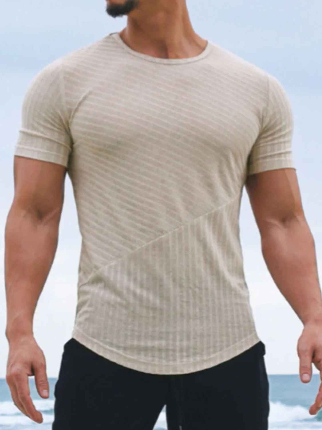 Men's Round Neck Short Sleeve Striped T-Shirt - Damned Threads
