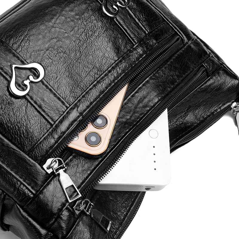 PU Leather Multi-Pockets Crossbody Bag - Damned Threads