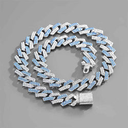 Cuban Chain With Diamond-Studded Design Necklace & Bracelet Set - Damned Threads