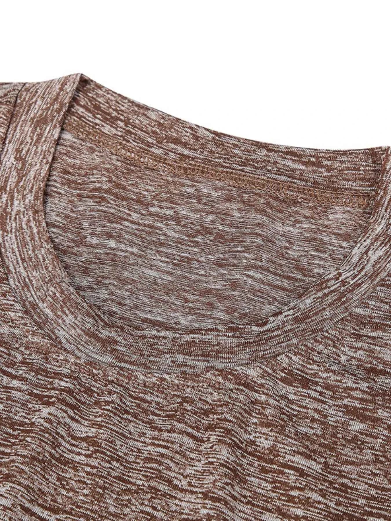 Men's Heathered Casual Round Neck T-Shirt