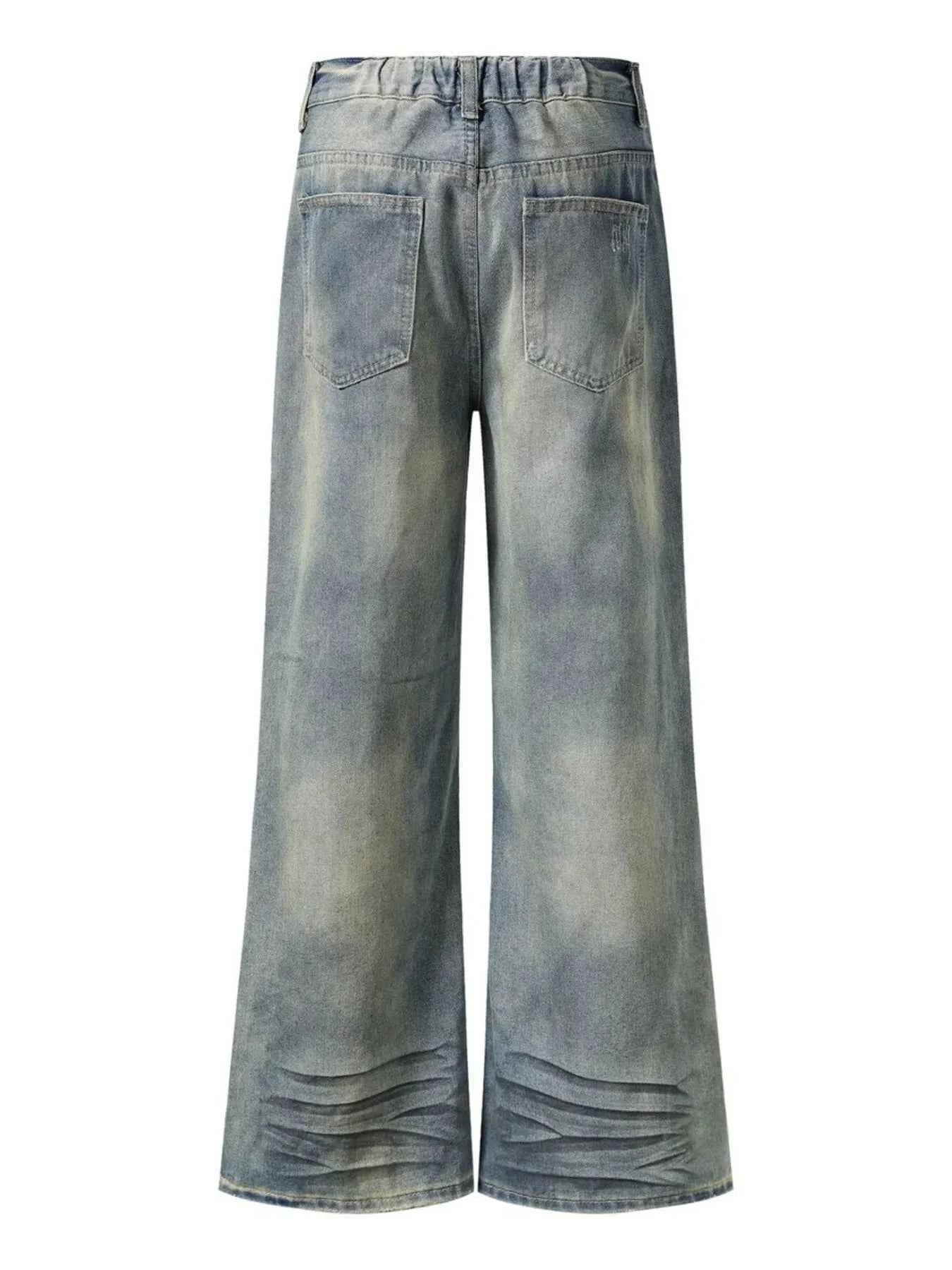 Men's Distressed Wide Leg Jeans