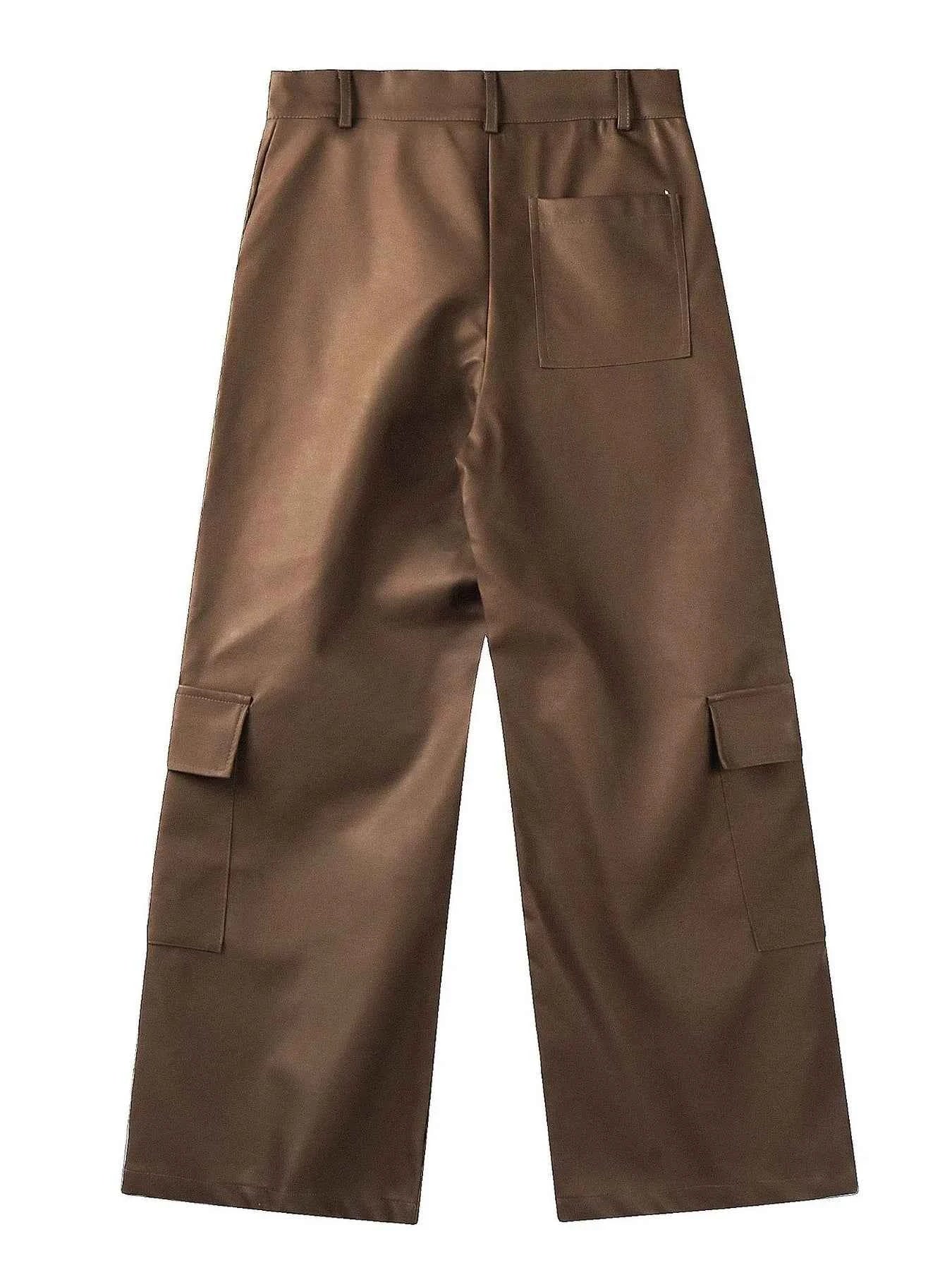 Men's Wide Leg Cargo Pants with Multiple Pockets