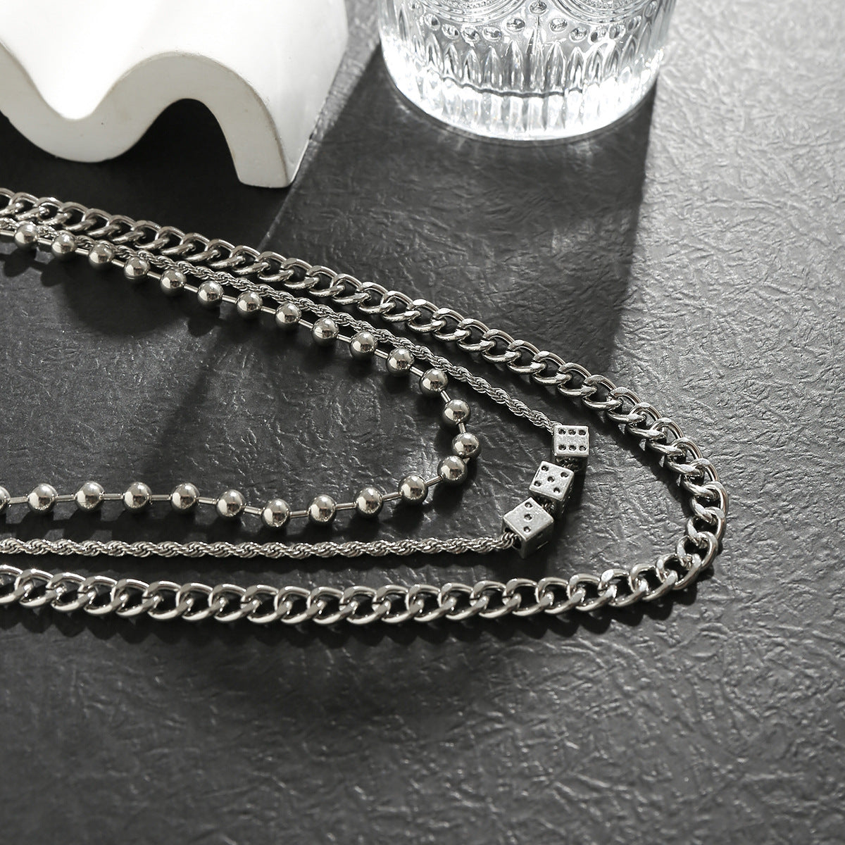 Three-Layer Stacked With Dice Necklace - Damned Threads