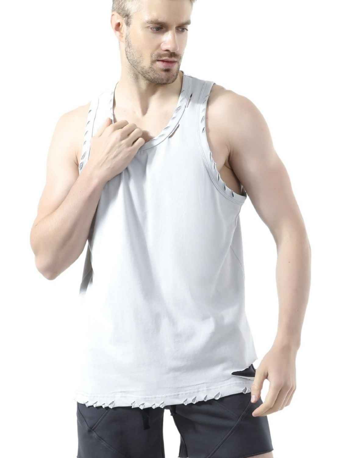 Men's Distressed Hem Tank - Damned Threads