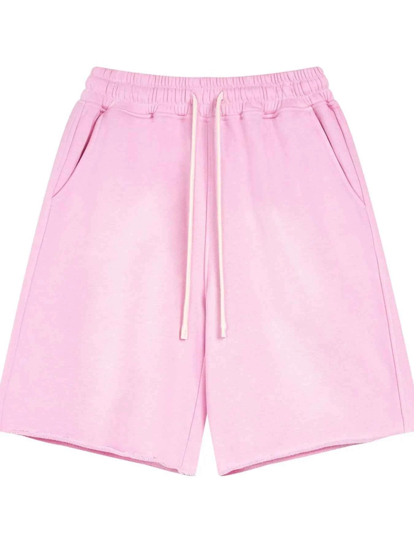 Men's Raw Edge Drawstring Casual Shorts