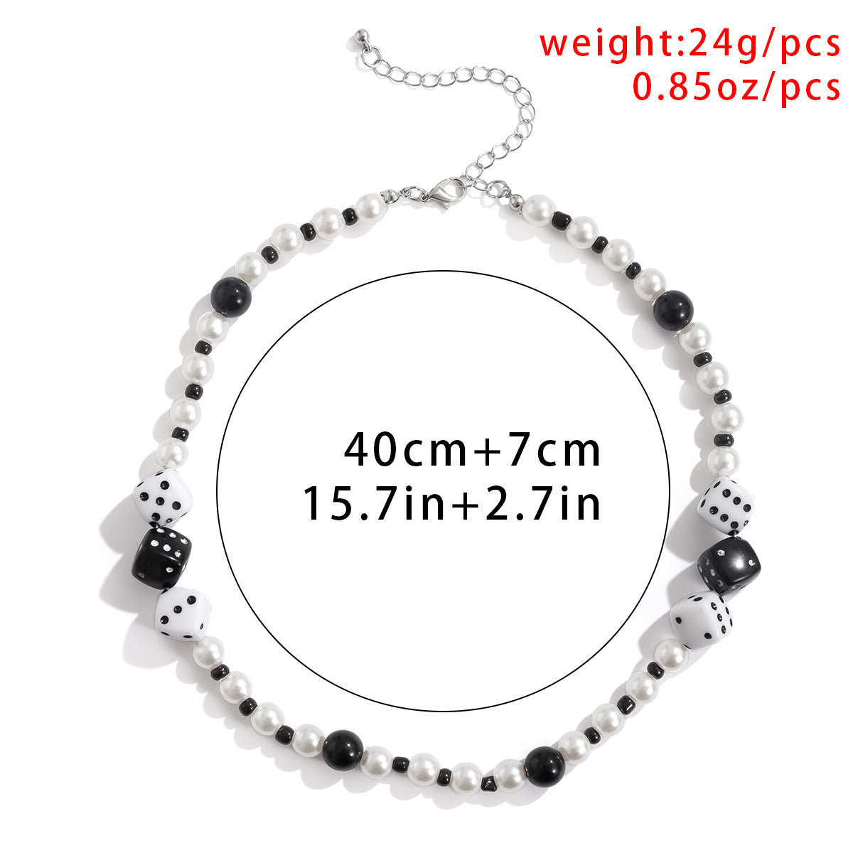 Classic Dice Mosaic Pearl Necklace - Damned Threads