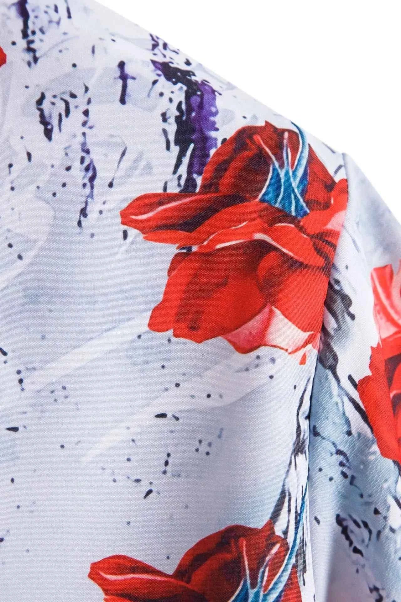 Men's Floral Print Short Sleeve Shirt