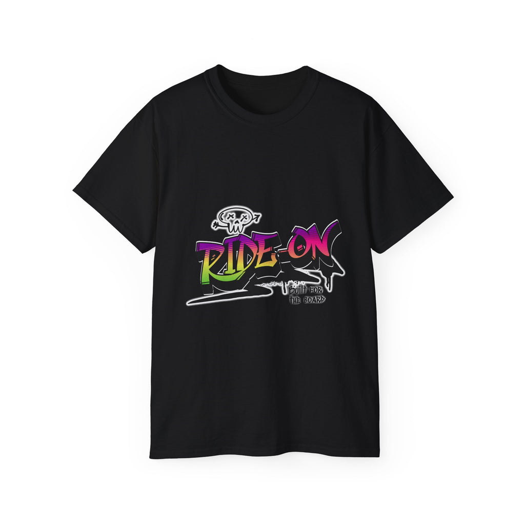 Ride-On - Unisex Cotton Tee (Front) - Damned Threads