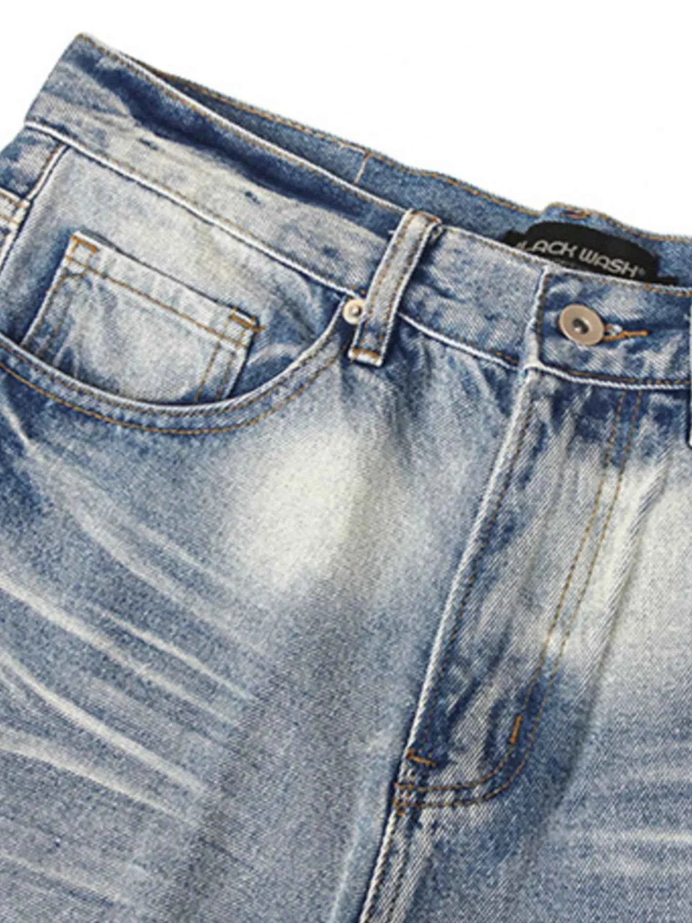 Men's Washed Wide Leg Relaxed Fit Jeans