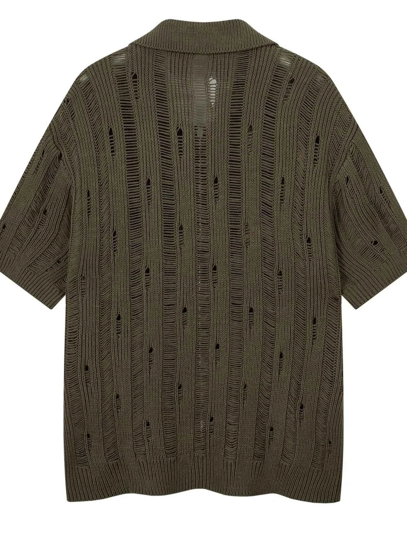 Men's Zip Up Openwork Cardigan
