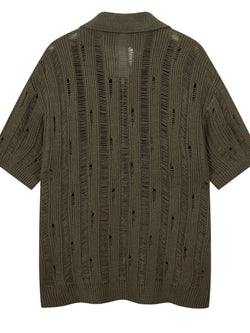 Men's Zip Up Openwork Cardigan