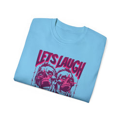 Let's Laugh After Life - Unisex Cotton Crew Tee (Front) - Damned Threads