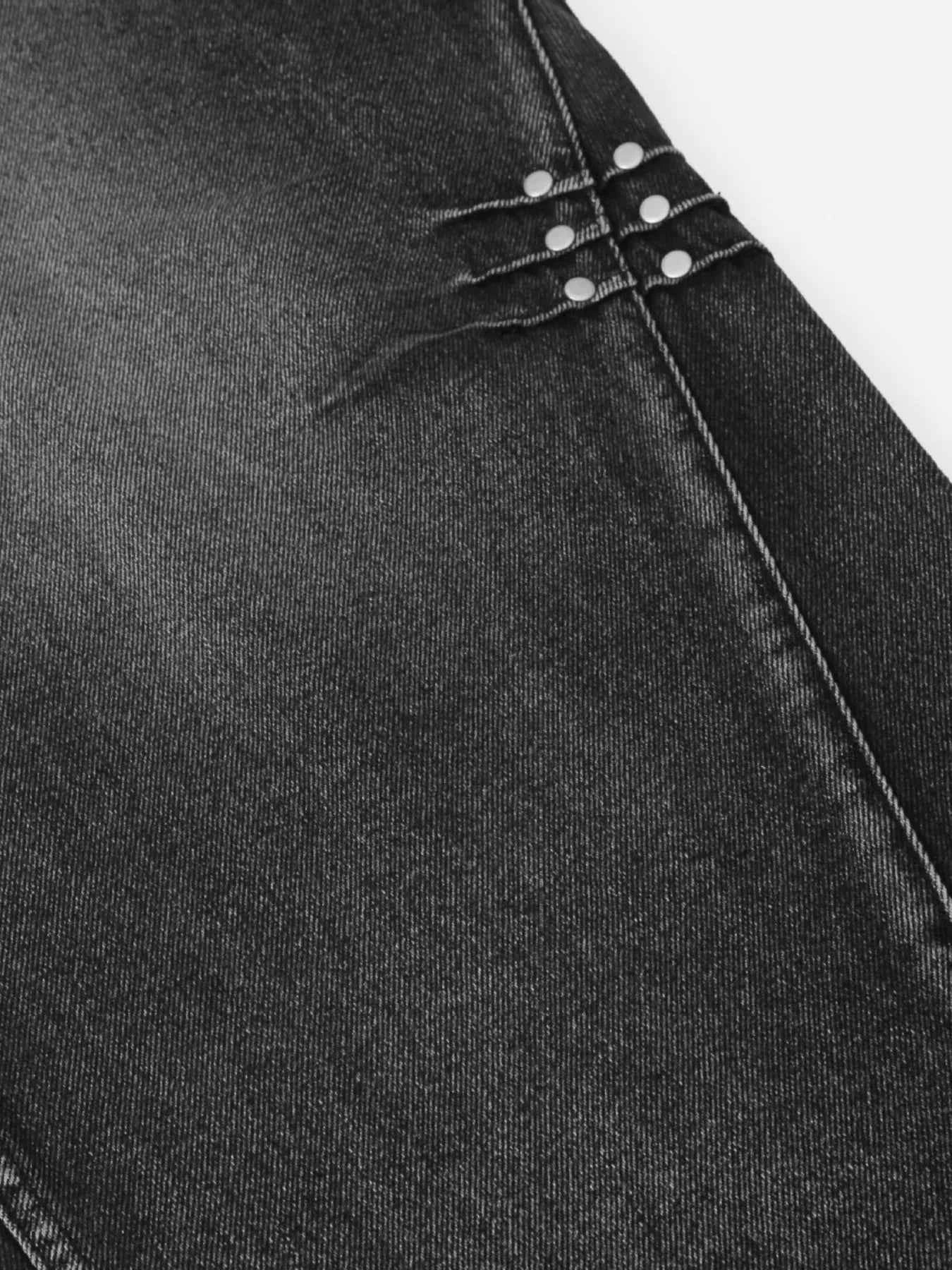 Men's High Waist Washed Straight Jeans