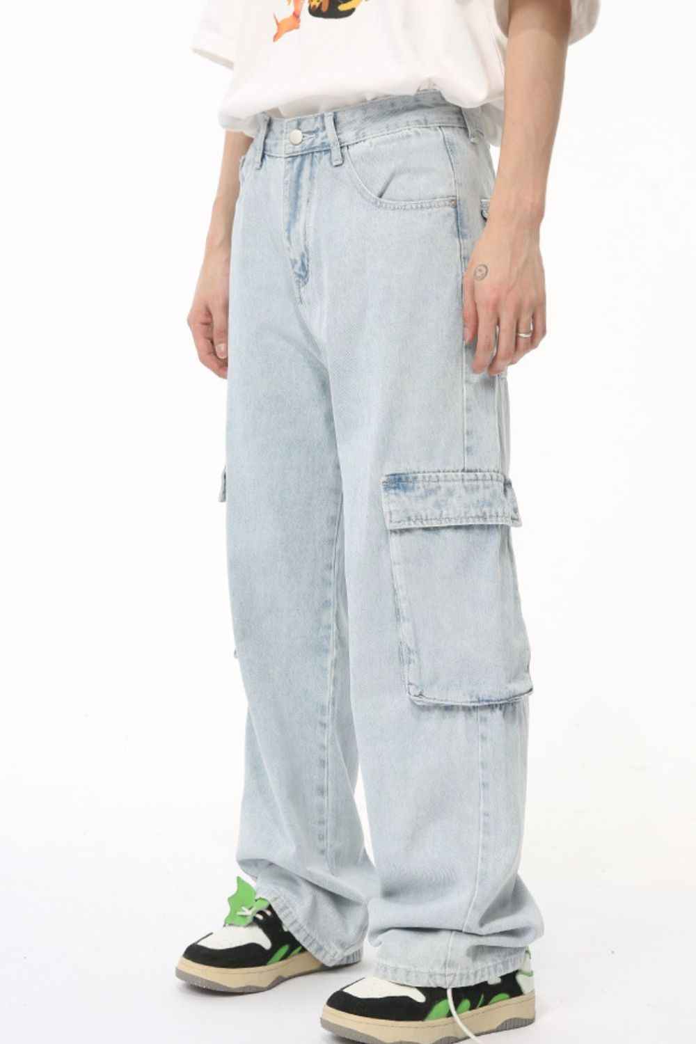 Men's Washed Straight Cargo Jeans - Damned Threads
