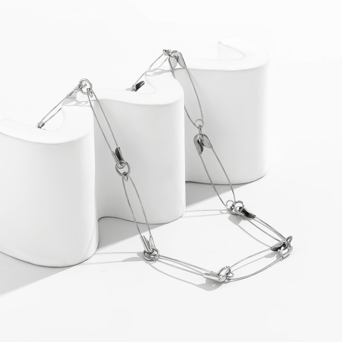 Safety Pin Chain Necklace - Damned Threads