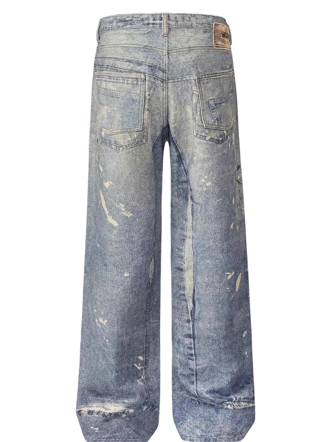 Men's Washed Wide Leg Jeans