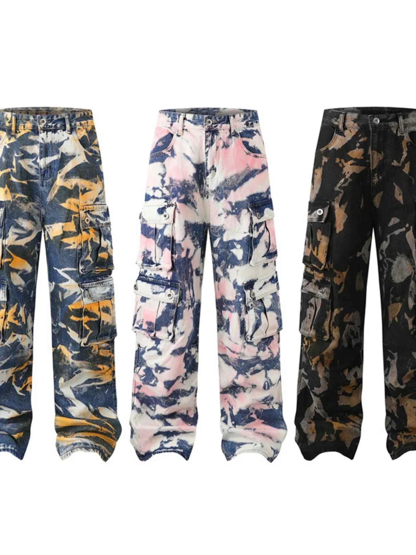 Men's Plus Size Wide Leg Camouflage Cargo Pants
