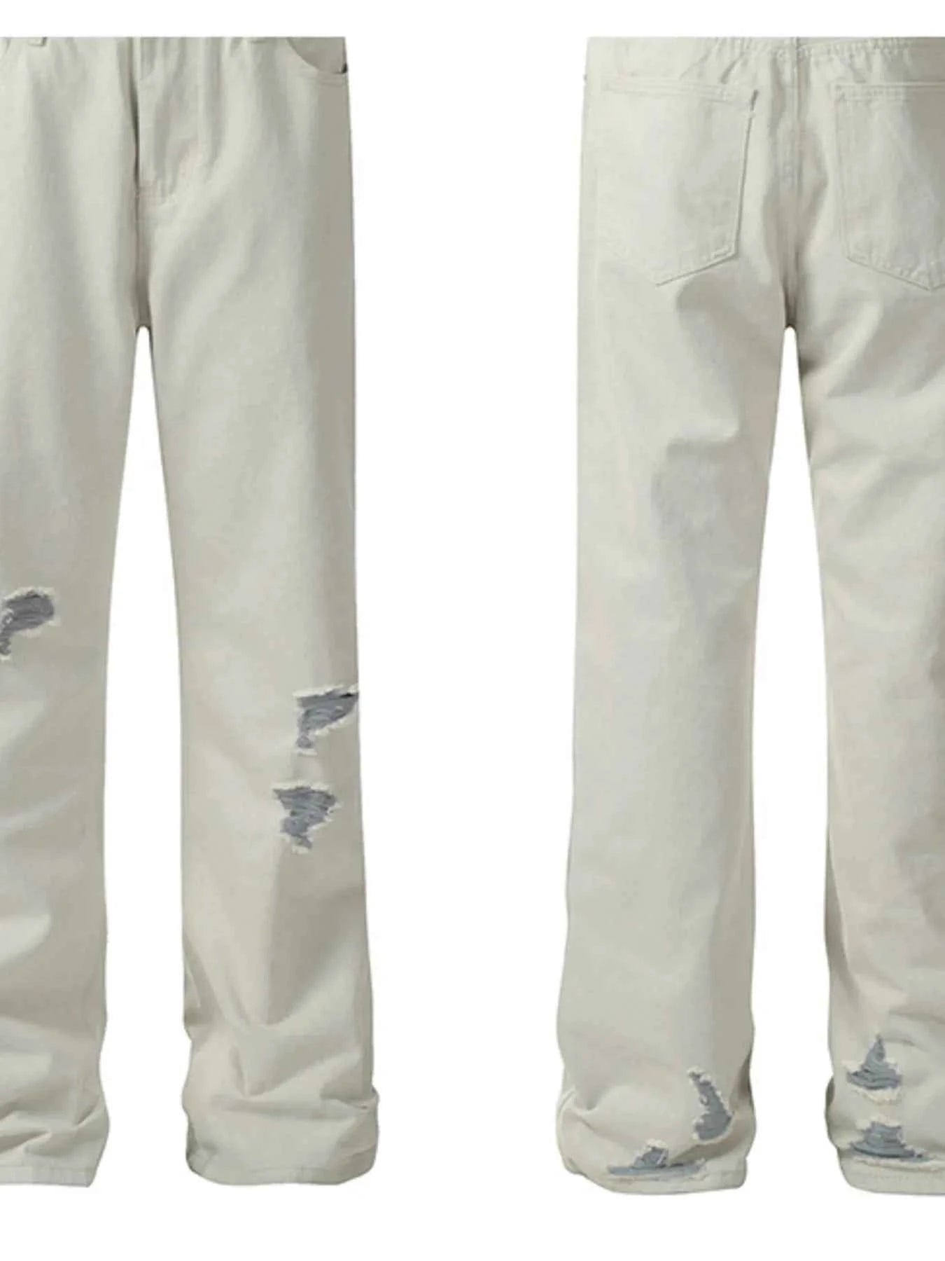 Men's Distressed Wash Straight Leg Jeans