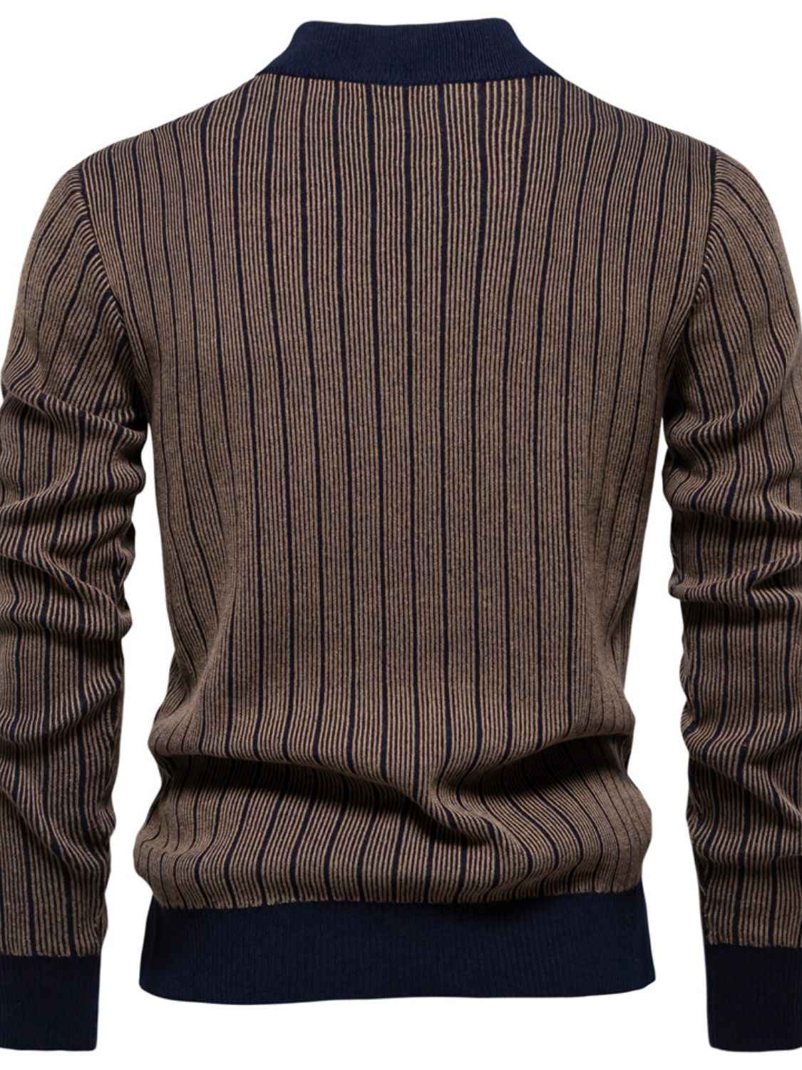 Men's Thick-Neck Contrast Striped Sweater - Damned Threads