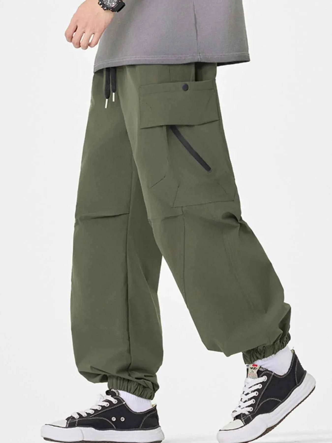 Men's Plus Size Casual Cargo Pants with Multiple Pockets