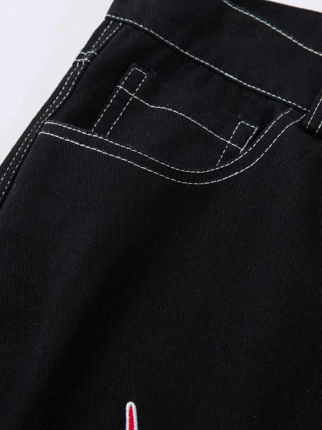 Men's Lightning Pattern Wide leg Jeans