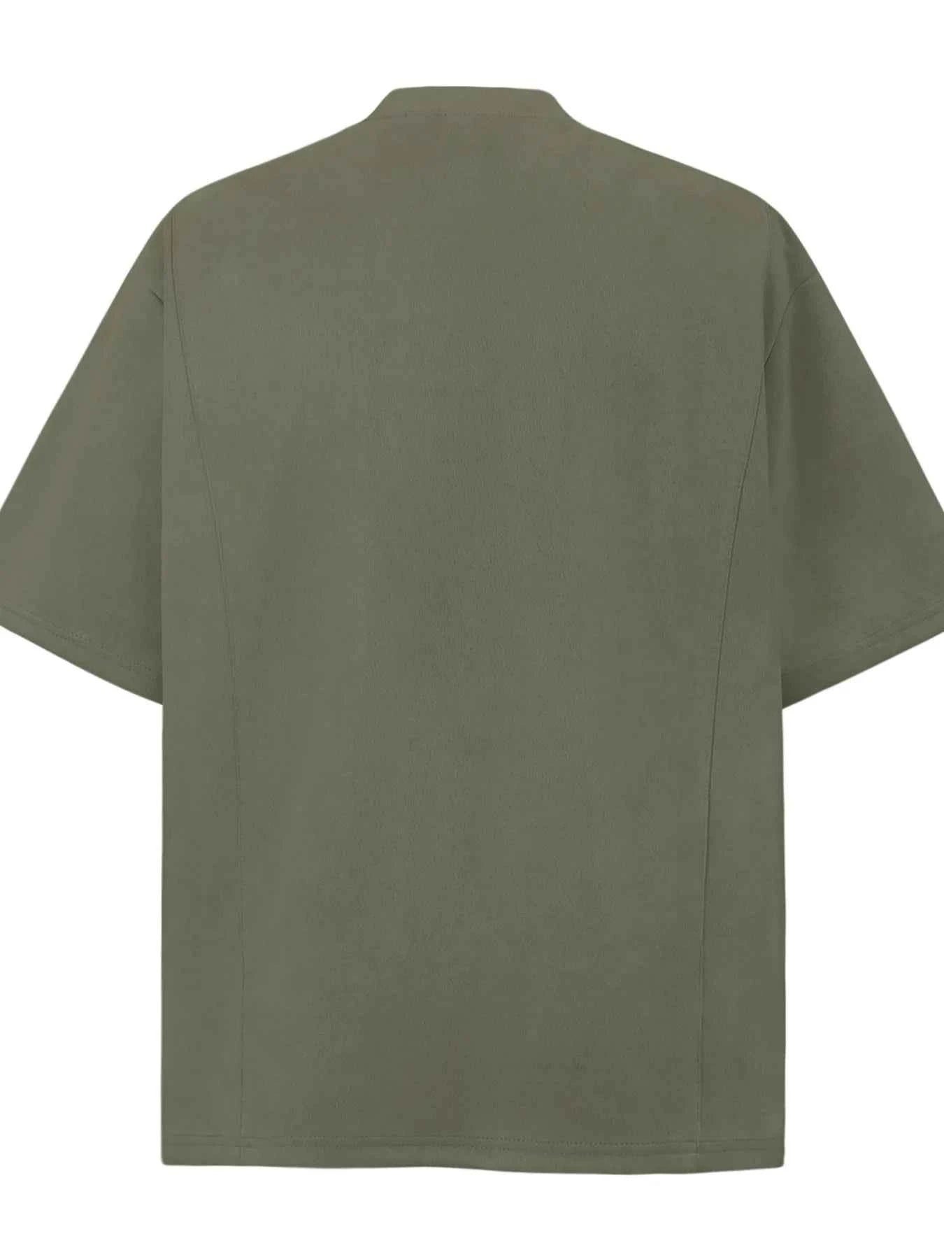 Men's Oversized Diagonal Zip Short Sleeve T-Shirt