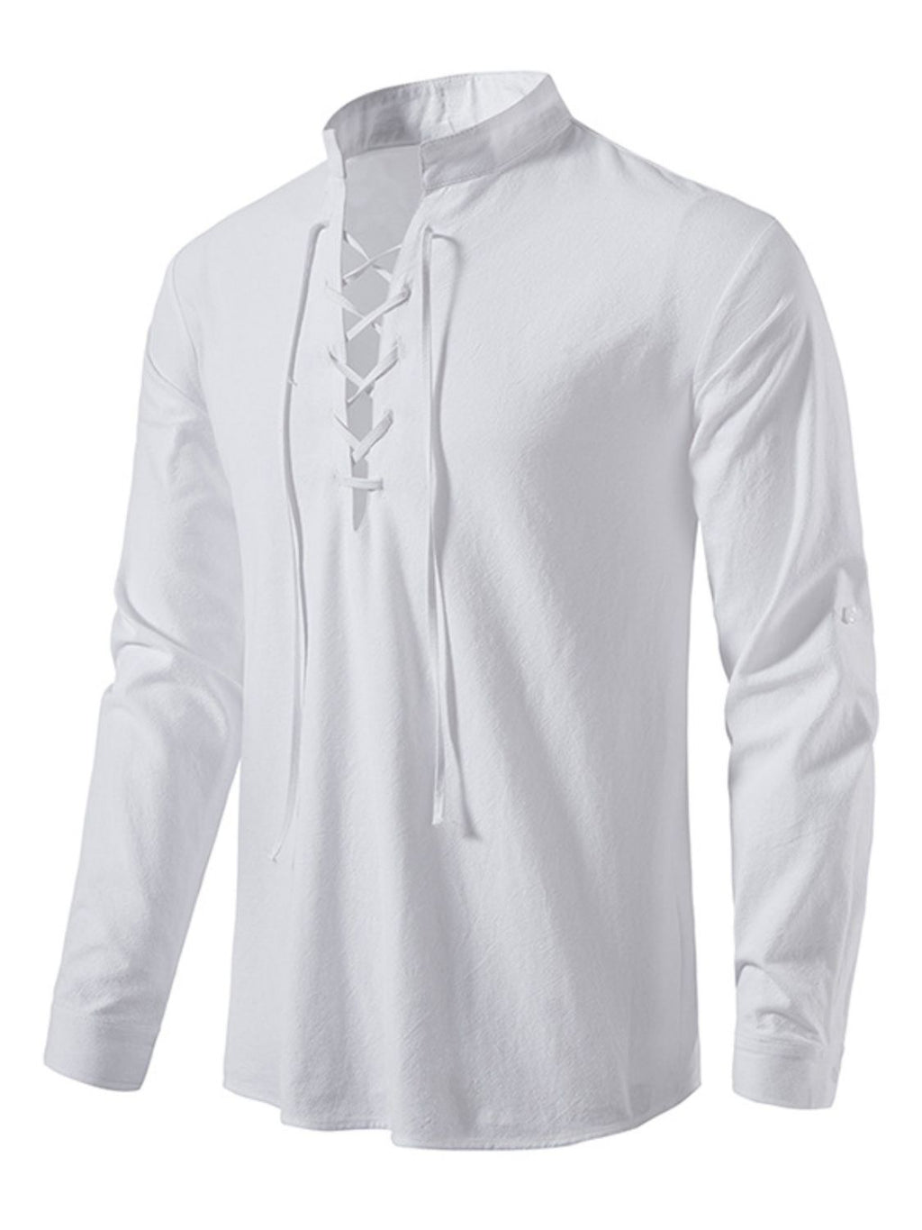 Men's Lace Up Long Sleeve Blouse - Damned Threads
