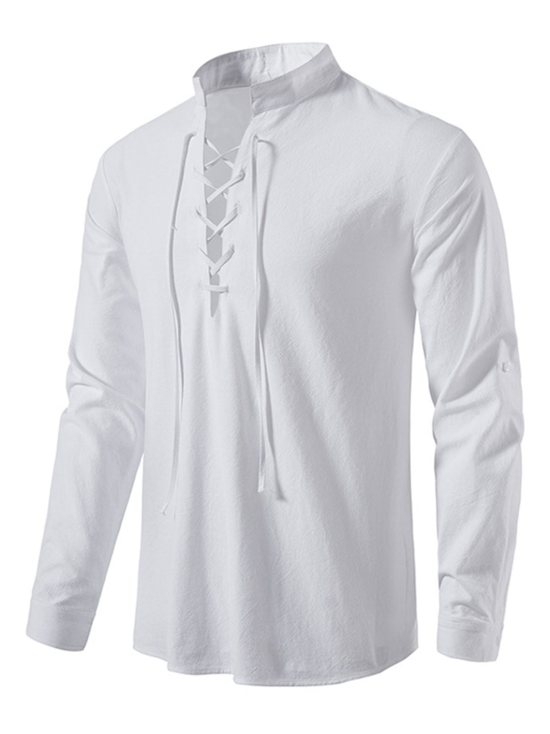 Men's Lace Up Long Sleeve Blouse - Damned Threads
