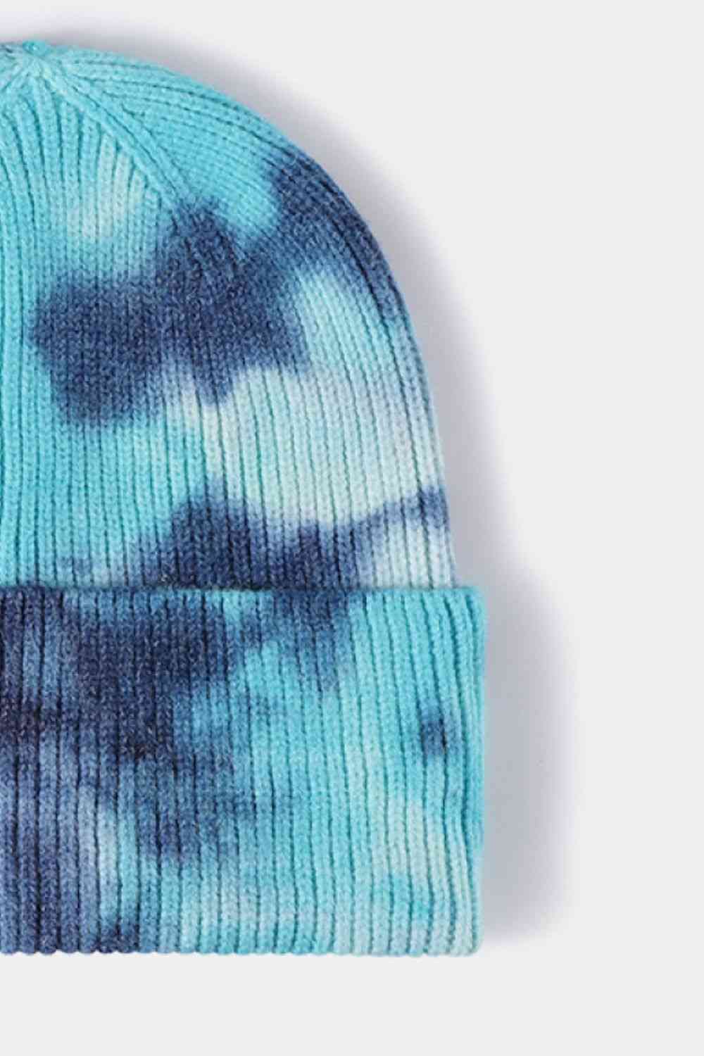 Tie-Dye Cuffed Rib-Knit Beanie Hat - Damned Threads