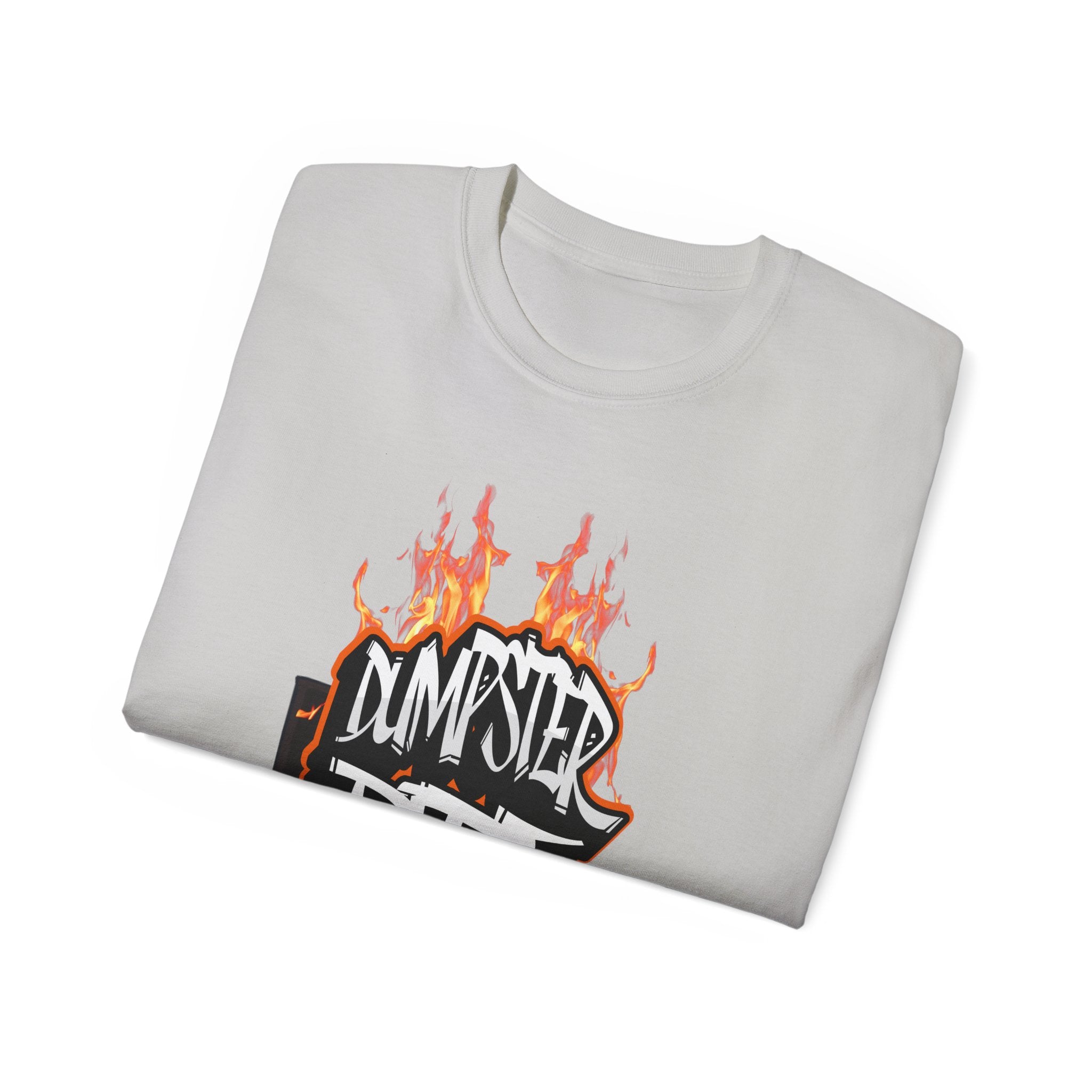 Dumpster Fire - Unisex T-Shirt (Front) - Damned Threads
