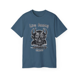 Live Among Demons - Unisex Cotton Tee (Front) - Damned Threads