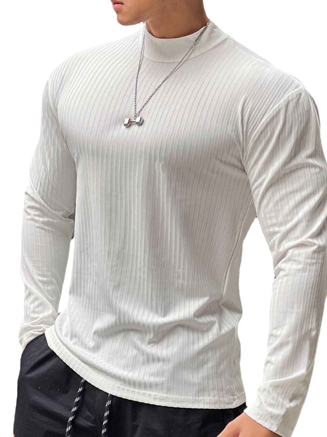 Men's Mock Neck Long Sleeve T-Shirt - Damned Threads