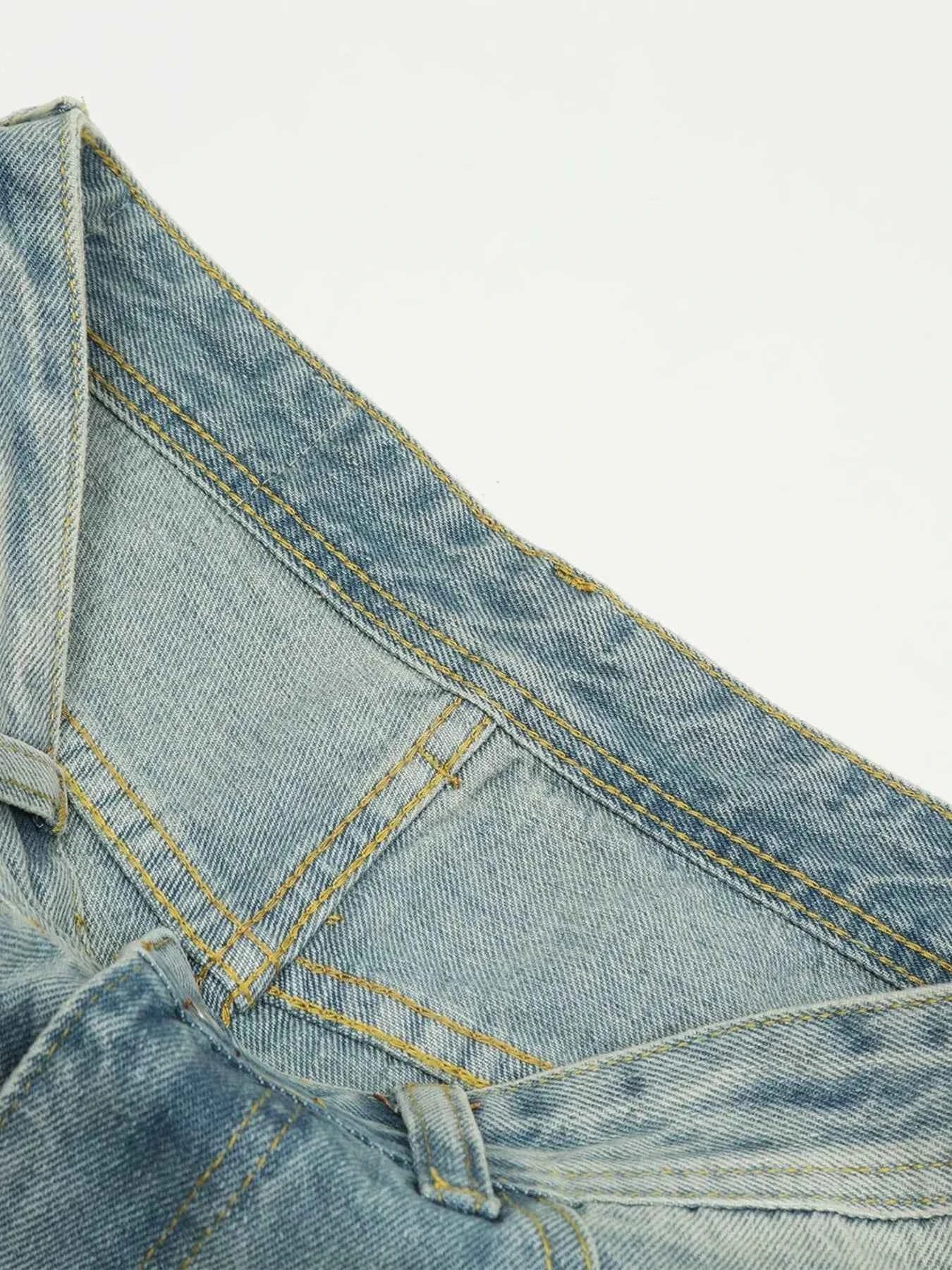 Men's Washed Wide Leg Jeans