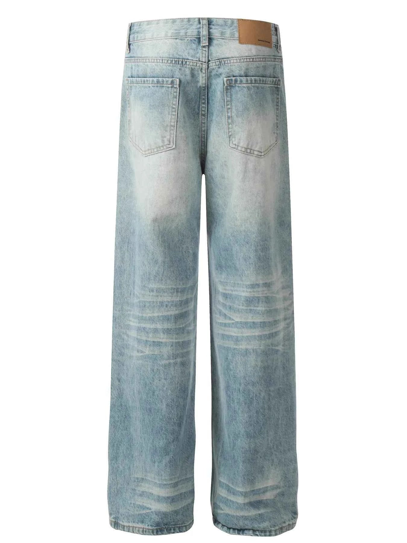 Men's High-Waist Wide Leg Vintage Wash Jeans